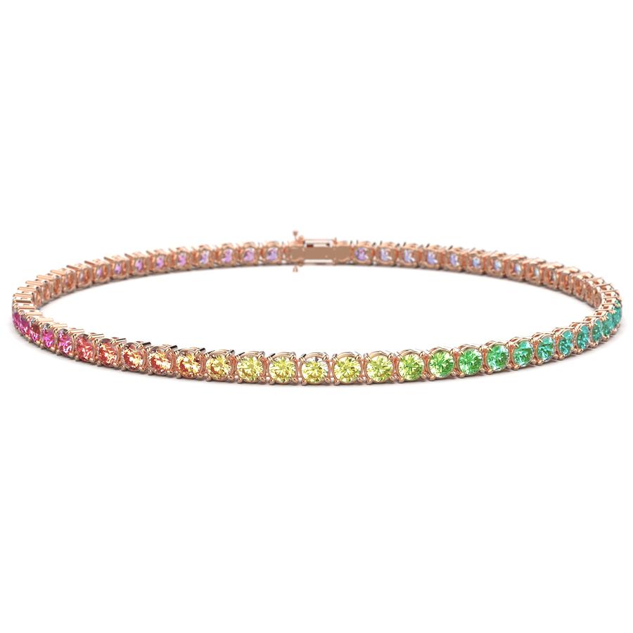 Bracciale Tennis Rainbow Zaffiri Multicolor in Oro Rosa 18ct RBW01