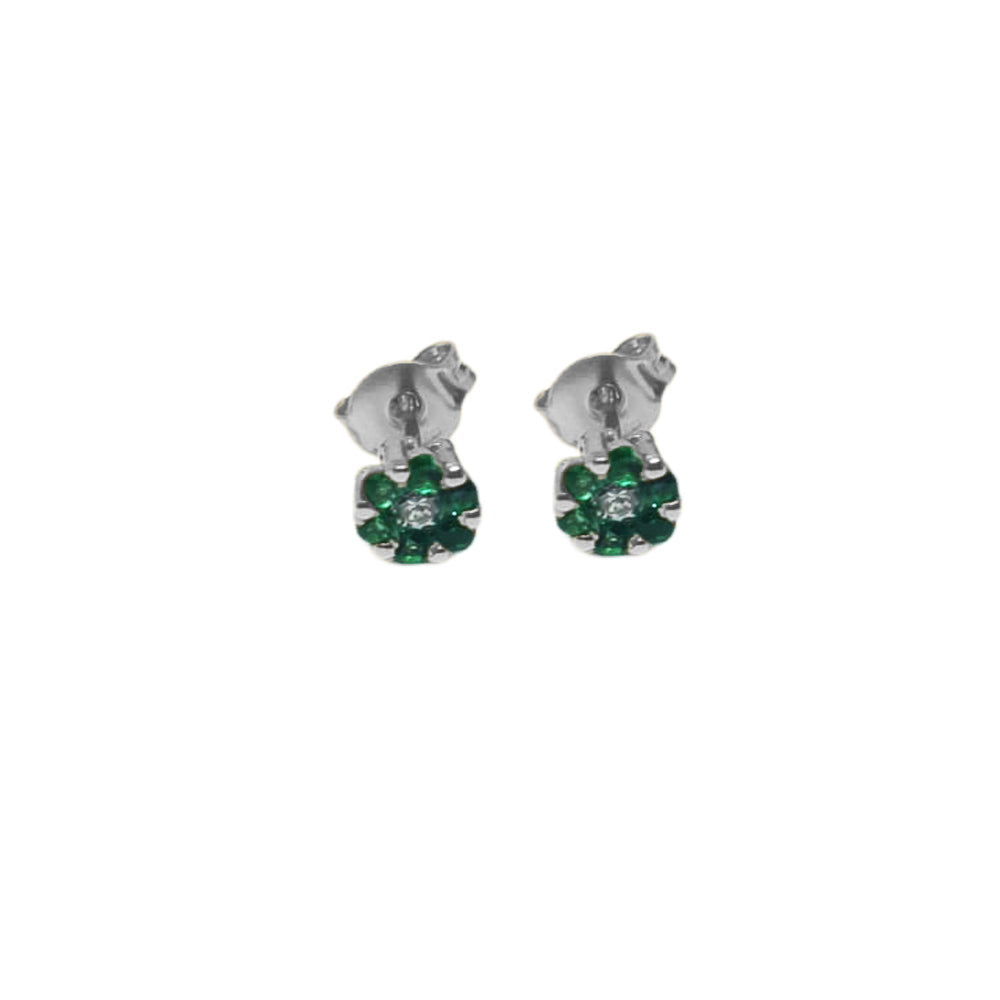 Emerald Punto Luce Verde Orecchini Punto Luce Oro Bianco 18kt
