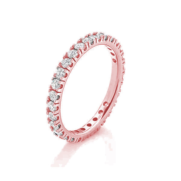 Anello Veretta Full Eternità in Oro Rosa 18ct con diamanti