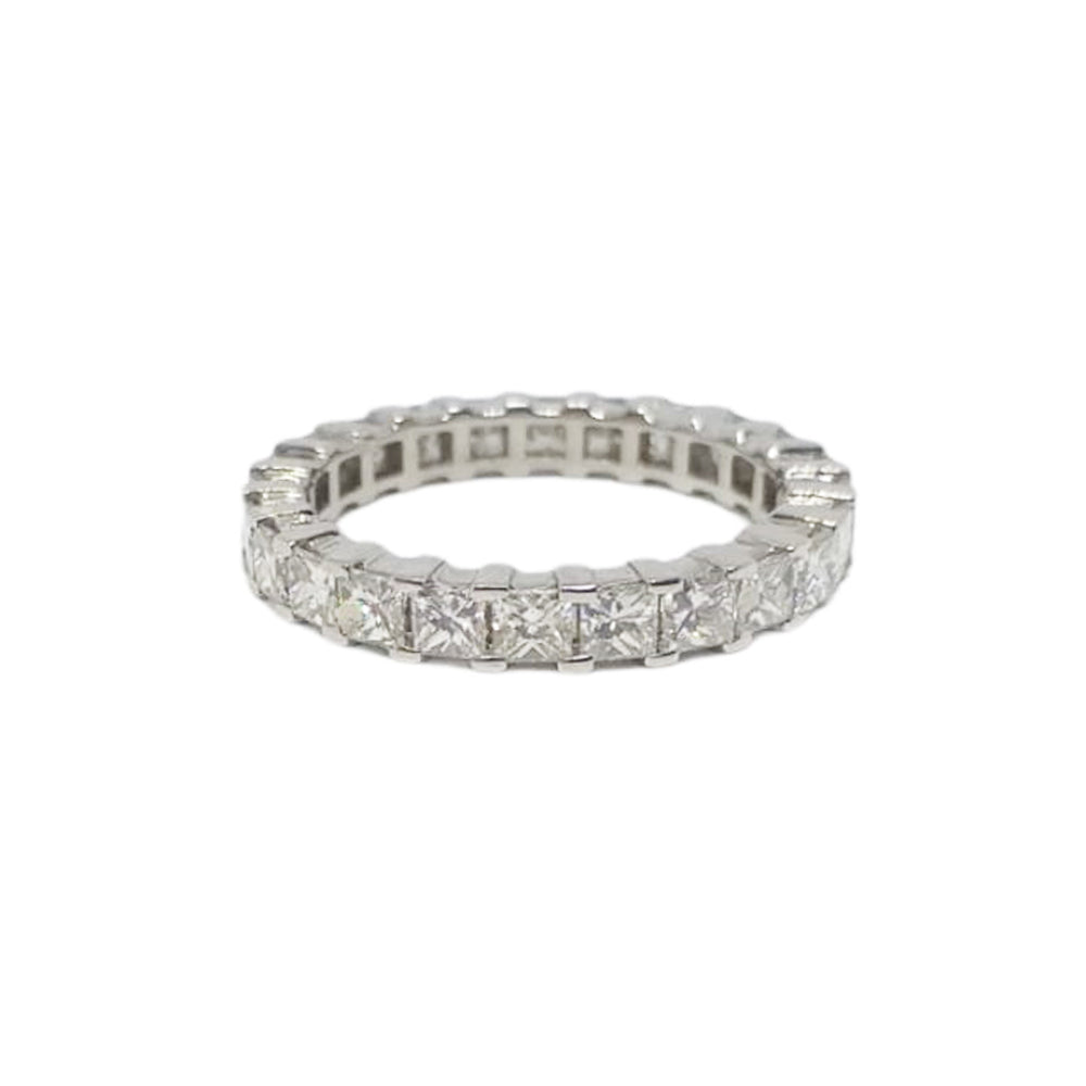 Anello a giro Eternity Riviera Veretta Oro Bianco con Diamanti