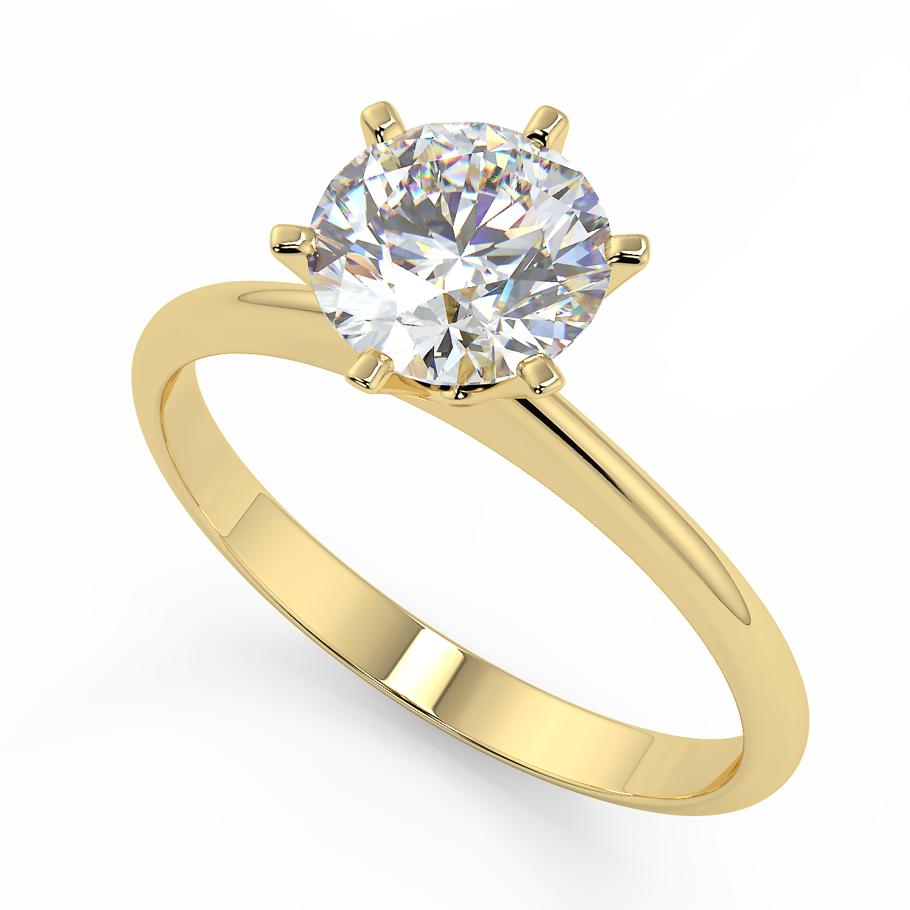 Anello di fidanzamento solitario con diamante in Oro Giallo 18ct - R973
