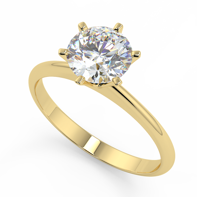 Solitaire Diamond Engagement 18ct Yellow Gold - R973