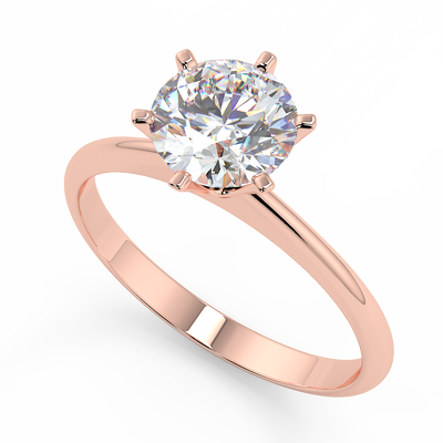 Solitaire Diamond Engagement 18ct Pink Gold - R973
