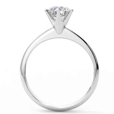 Solitaire Crystal Engagement Ring 925 Silver - R973SL