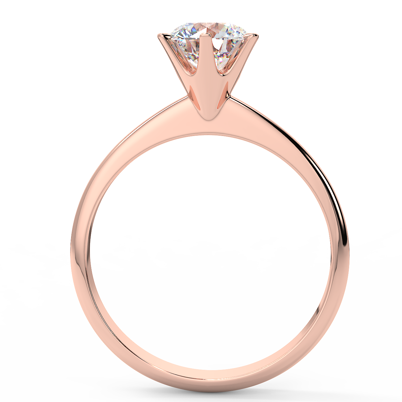 Anello di fidanzamento solitario con diamante in Oro Rosa 18ct - R973