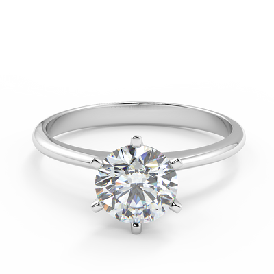 Anello di fidanzamento solitario con diamante in Platino - R973