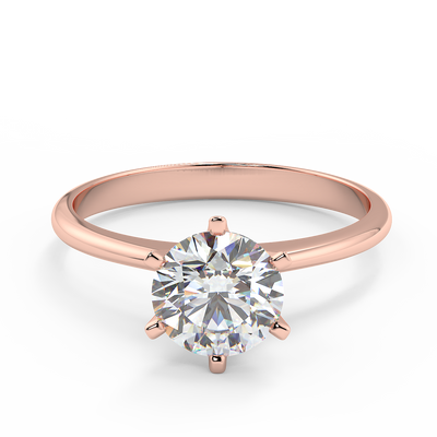 Solitaire Diamond Engagement 18ct Pink Gold - R973