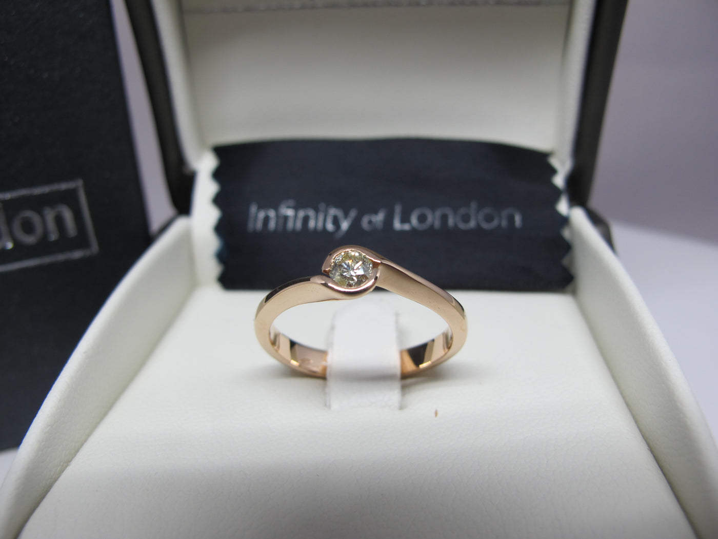 Solitaire Diamond Engagement 18ct Pink Gold - R127