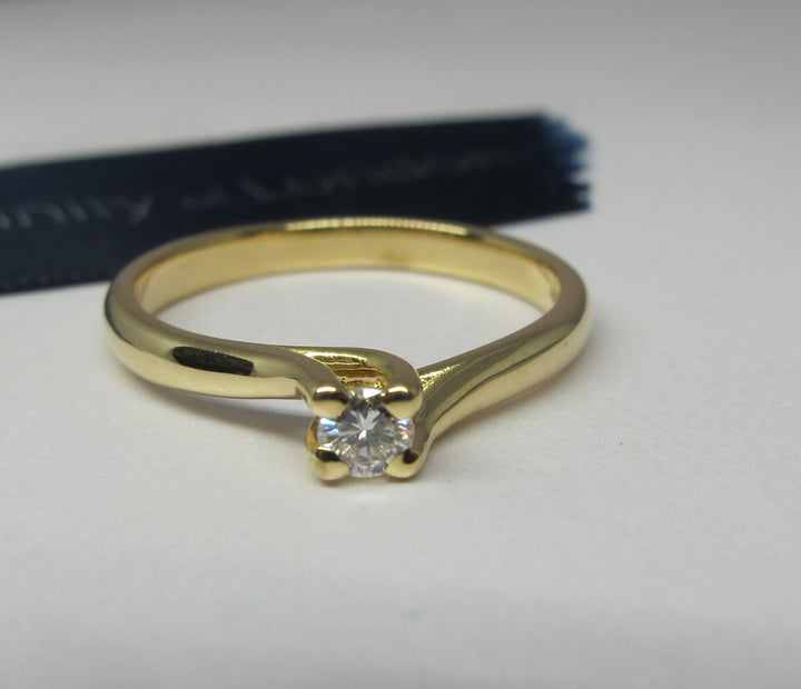 Orovi Anello da donna in oro giallo 0,10 ct solitario diamante anello di fidanzamento 9 carati (375) oro e diamante brillante, Oro, Diamante Orovi Anello da donna in oro giallo 0,10 ct solitario diamante anello di fidanzamento 9 carati (375) oro e diamante brillante, Oro, Diamante