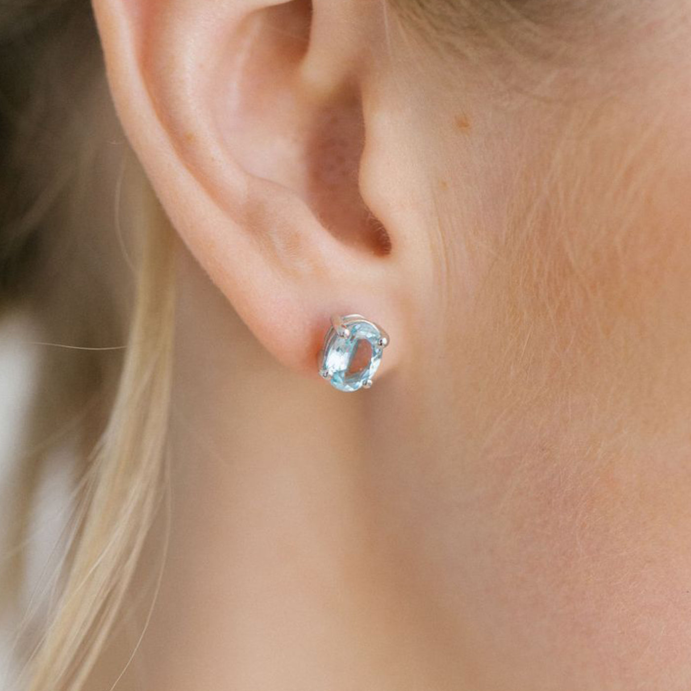 Orecchini Acquamarina Tondi 5 Mm | Argento 925 Fatto A Mano, Regalo Fair Trade