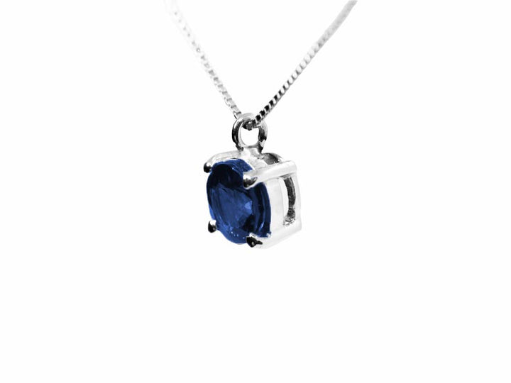 Ovale Argento Sterling Zaffiro Ciondolo Marchiato Britannico Fatto Ovale Argento Sterling Zaffiro Ciondolo Marchiato Britannico Fatto