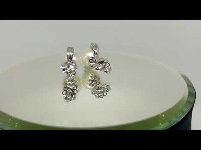 Orecchini Punto Luce Perle Freshwater e Diamanti in oro bianco 18ct - ORP1