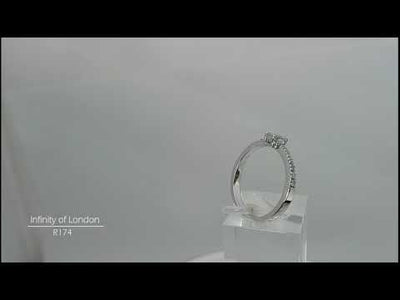 Solitaire Shoulder Diamond Engagement Ring Platinum - R174