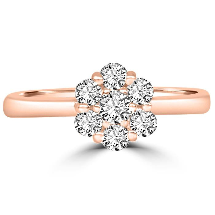 Diamond Engagement Solitaire with Shoulders 18ct Pink Gold - R997