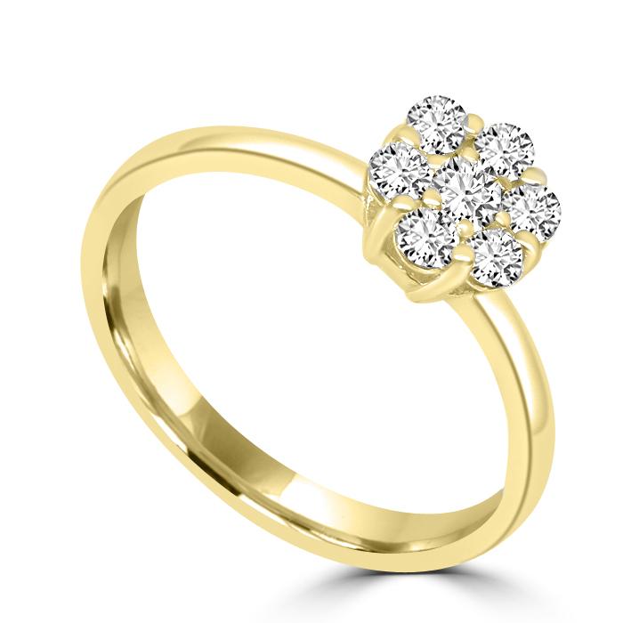 Diamond Engagement Solitaire with Shoulders 18ct Yellow Gold - R997