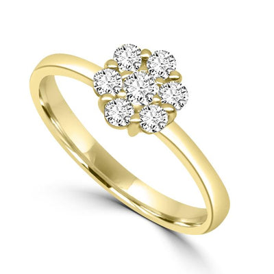 Diamond Engagement Solitaire with Shoulders 18ct Yellow Gold - R997