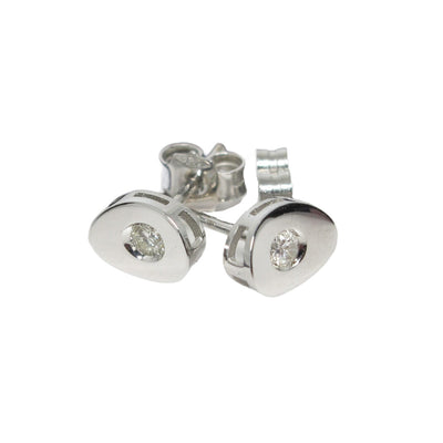 Diamond Moon Stud Earrings 18ct White Gold - EB020