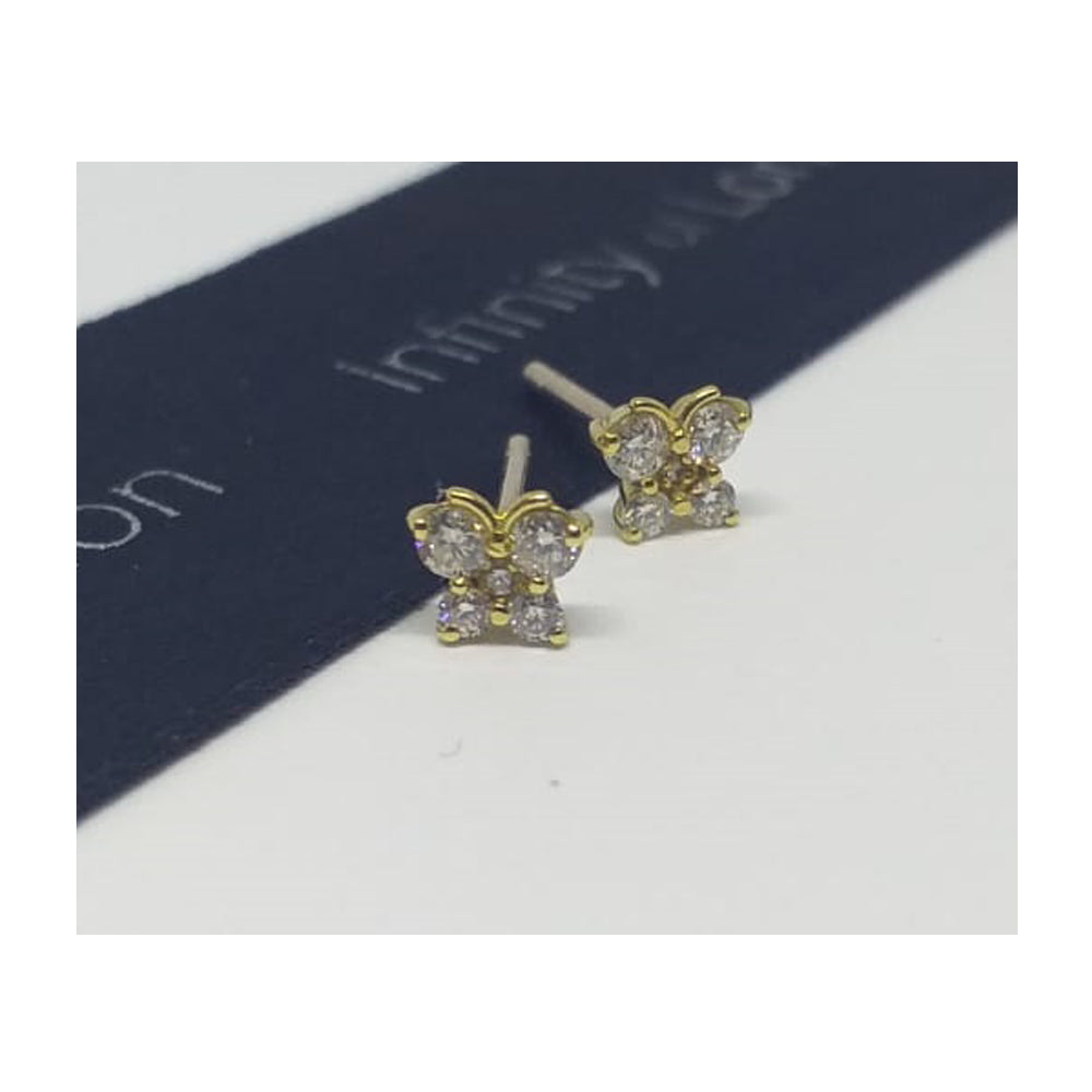 Orecchini A Farfalla Con Perla In Oro 9k (375), Con Scatola Regalo E Certificato Di Garanzia, Gioiello Artigianale Italiano