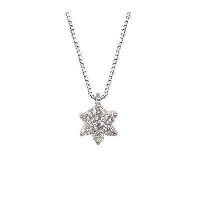 Collana con Pendente a Stella in Oro Bianco 18ct con diamanti certificati - PX998