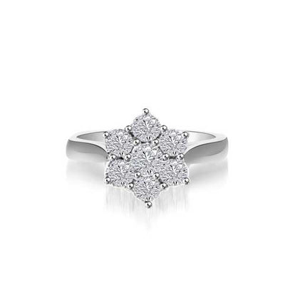 Diamond Cluster Engagement Ring 18ct White Gold - R132