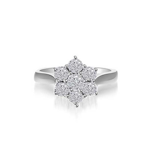 Diamond Cluster Engagement Ring Platinum - R132