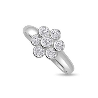 Diamond Cluster Engagement Ring Platinum - R163