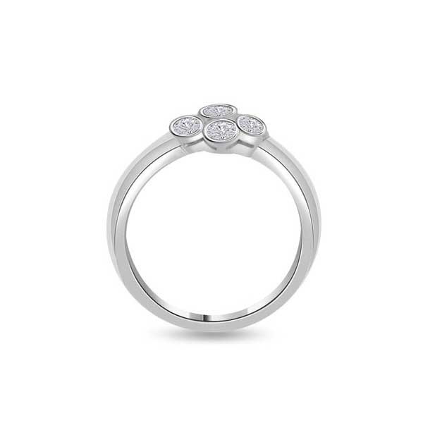 Diamond Cluster Engagement Ring 18ct White Gold - R163