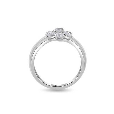 Diamond Cluster Engagement Ring Platinum - R163