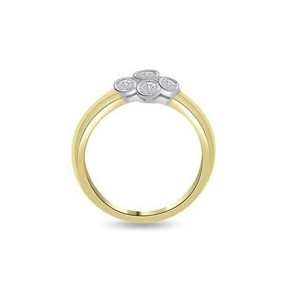 Diamond Cluster Engagement Ring 18ct Yellow Gold - R163