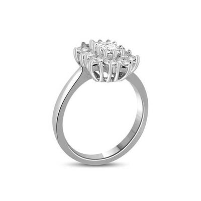 Diamond Cluster Engagement Ring Platinum - R184