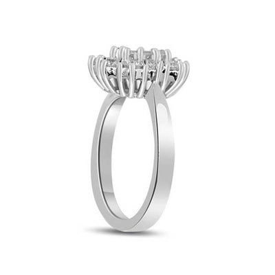 Diamond Cluster Engagement Ring Platinum - R184