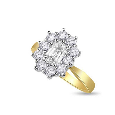 Anello Cluster con Diamanti in Oro Giallo 18ct - R184