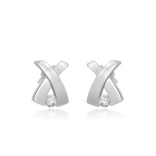 Diamond Earrings 18ct White Gold - E123