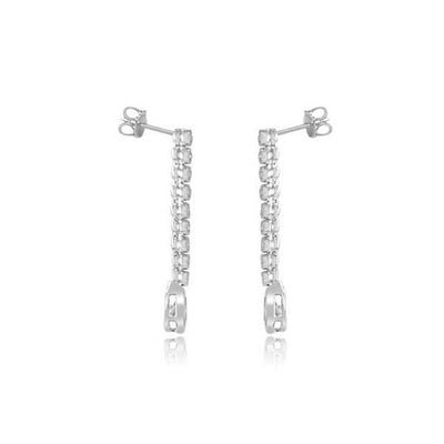 Diamond and Topaz Earrings 18ct White Gold - E137
