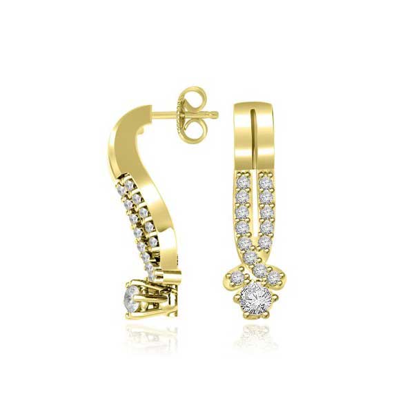 Diamond Earrings 18ct Yellow Gold - E141