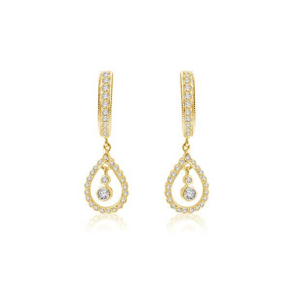 Diamond Earrings 18ct Yellow Gold - E145