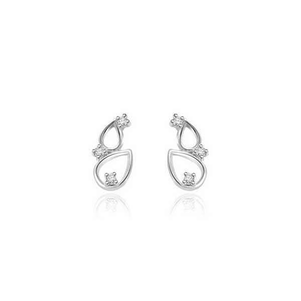 Diamond Solitaire Fantasy Earrings 18ct White Gold - E150