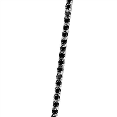 Bracciale tennis con diamanti neri in Oro Bianco 18ct - B102C