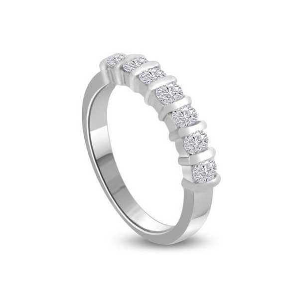 Diamond Half Eternity Ring Engagement Platinum - R103
