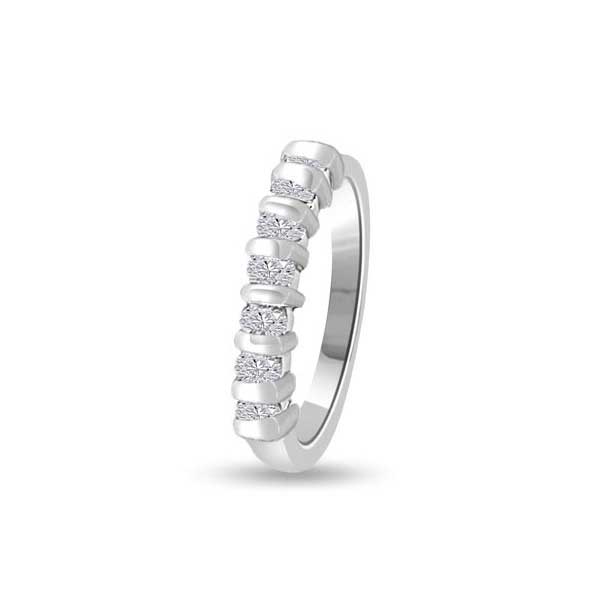Diamond Half Eternity Ring Engagement Platinum - R103