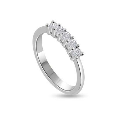 Diamond Half Eternity Ring Engagement 18ct White Gold - R106