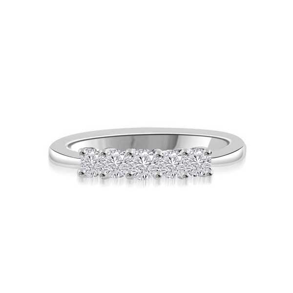 Diamond Half Eternity Ring Engagement Platinum - R106