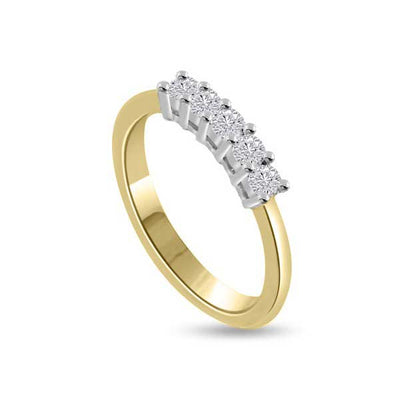 Diamond Half Eternity Ring Engagement 18ct Yellow Gold - R106