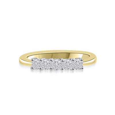 Diamond Half Eternity Ring Engagement 18ct Yellow Gold - R106