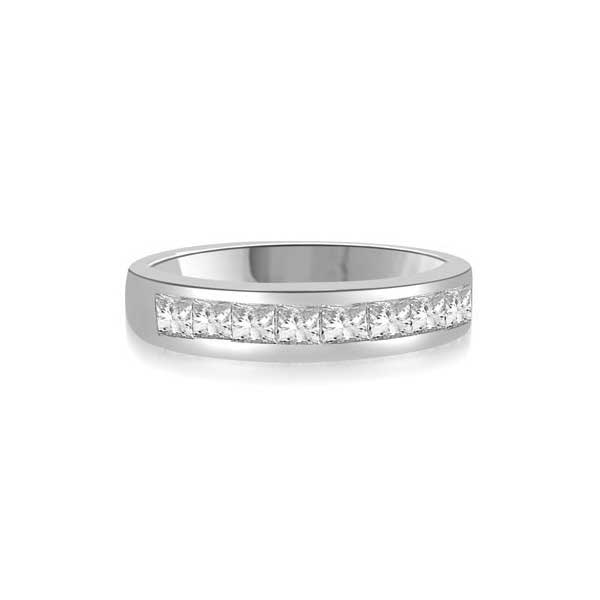 Diamond Half Eternity Ring Engagement Platinum - R142