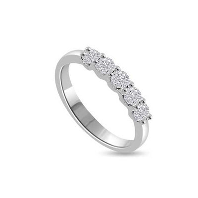 Diamond Half Eternity Ring Engagement 18ct White Gold - R144