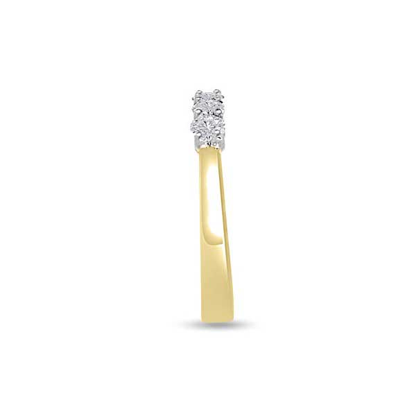 Anello Mezza Veretta con diamanti in Oro Giallo 18ct - R144