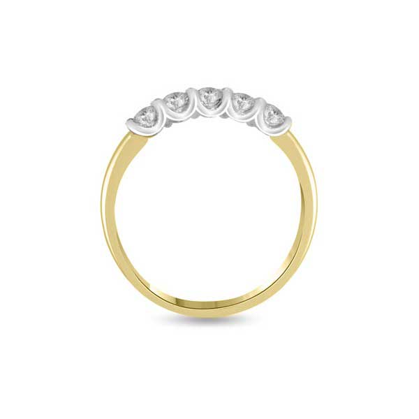 Diamond Half Eternity Ring Engagement 18ct Yellow Gold - R144