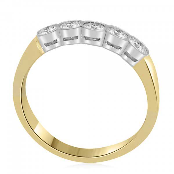 Diamond Half Eternity Ring Engagement 18ct Yellow Gold - R160