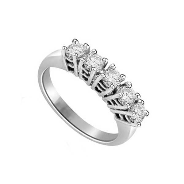 Diamond Half Eternity Ring Engagement Platinum - R165